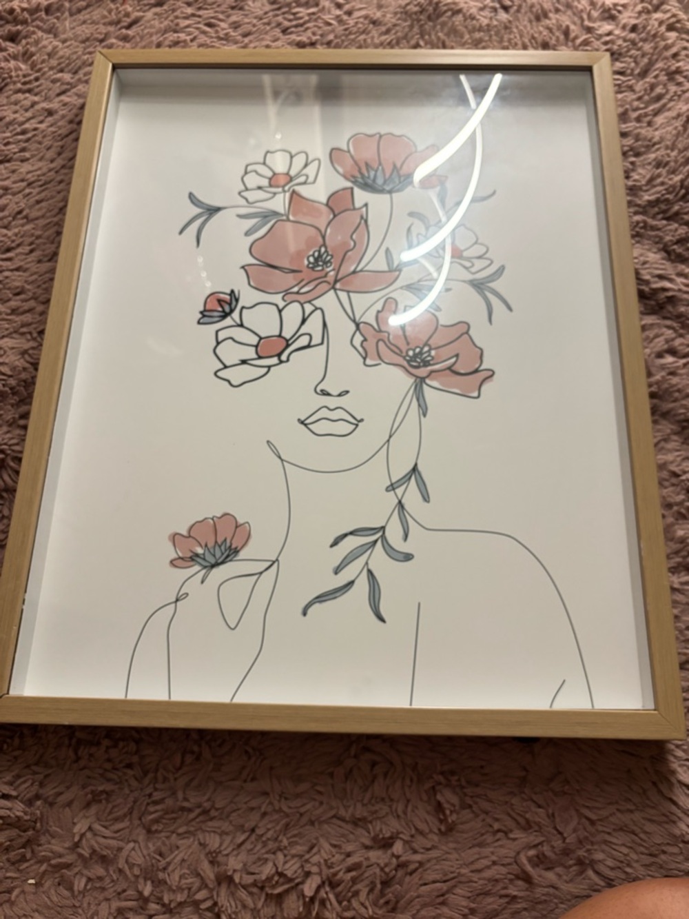 Floral Face Wall Art (Square Frame)
